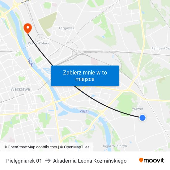 Pielęgniarek 01 to Akademia Leona Koźmińskiego map