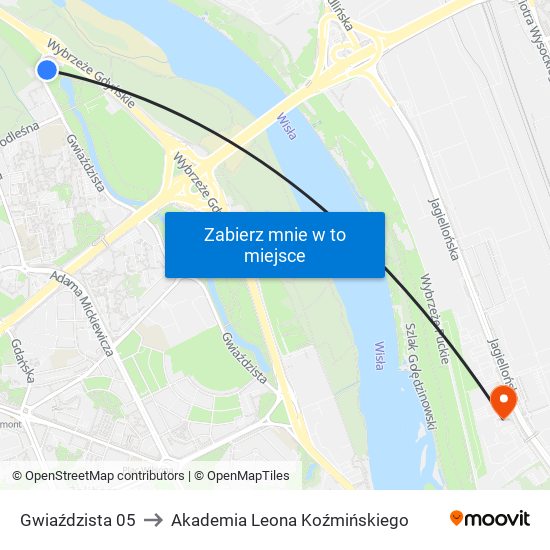 Gwiaździsta 05 to Akademia Leona Koźmińskiego map