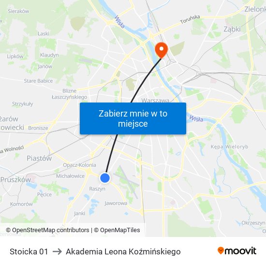 Stoicka 01 to Akademia Leona Koźmińskiego map