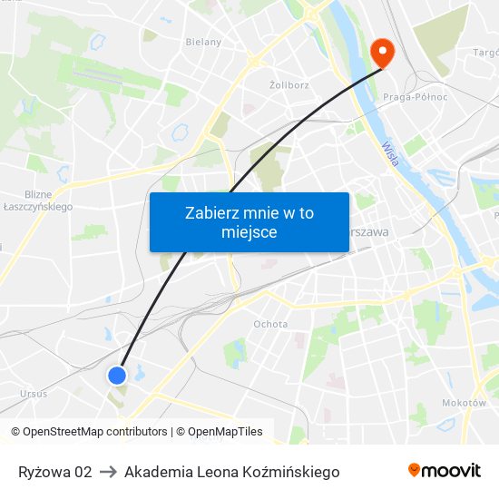 Ryżowa 02 to Akademia Leona Koźmińskiego map