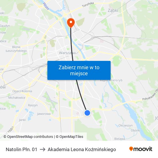 Natolin Płn. 01 to Akademia Leona Koźmińskiego map