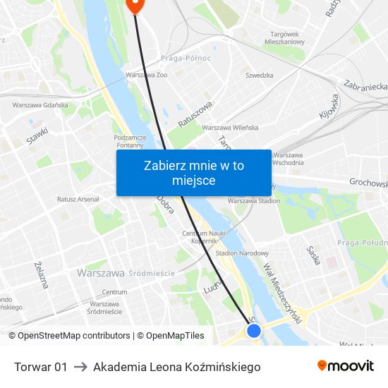 Torwar 01 to Akademia Leona Koźmińskiego map