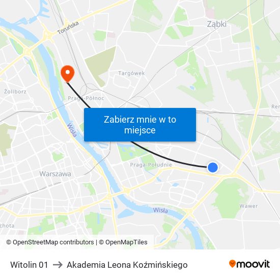 Witolin to Akademia Leona Koźmińskiego map