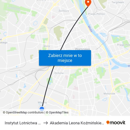 Instytut Lotnictwa 02 to Akademia Leona Koźmińskiego map