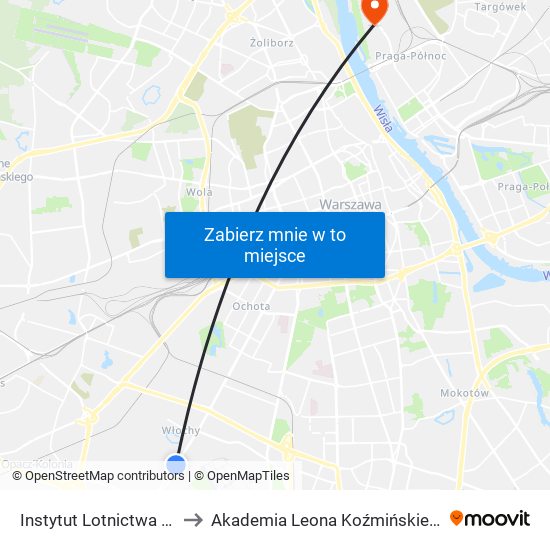 Instytut Lotnictwa 01 to Akademia Leona Koźmińskiego map