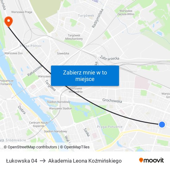 Łukowska 04 to Akademia Leona Koźmińskiego map