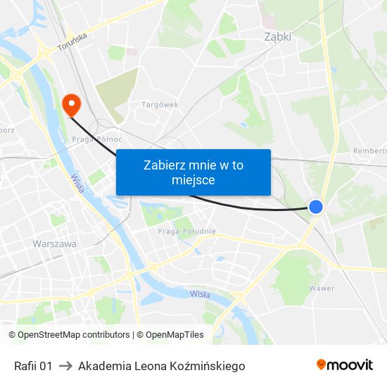 Rafii 01 to Akademia Leona Koźmińskiego map