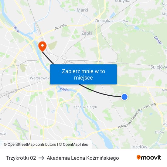 Trzykrotki 02 to Akademia Leona Koźmińskiego map