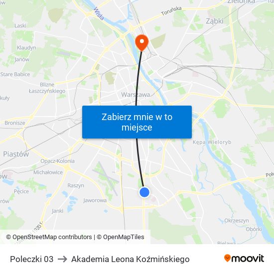 Poleczki 03 to Akademia Leona Koźmińskiego map