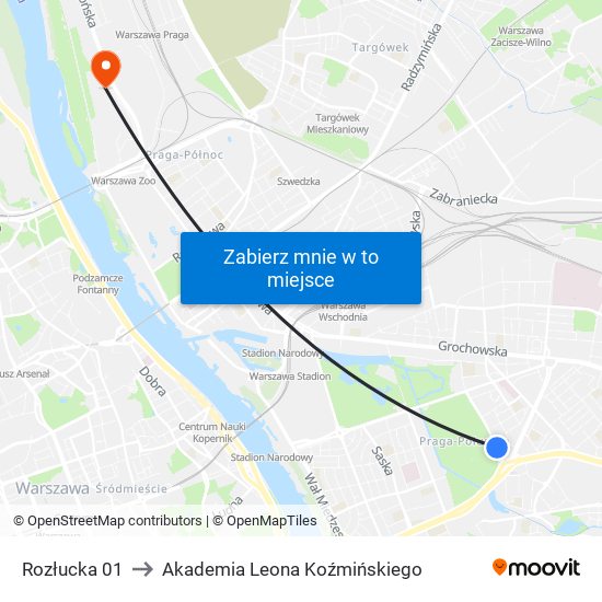 Rozłucka 01 to Akademia Leona Koźmińskiego map