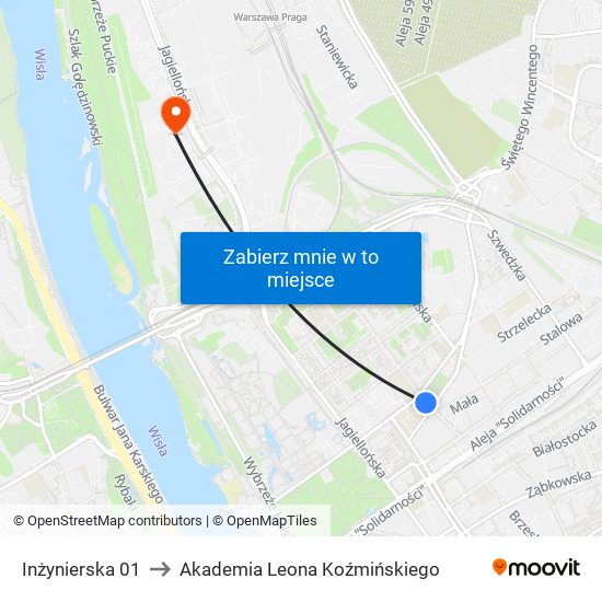 Inżynierska to Akademia Leona Koźmińskiego map