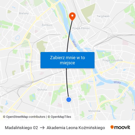 Madalińskiego 02 to Akademia Leona Koźmińskiego map