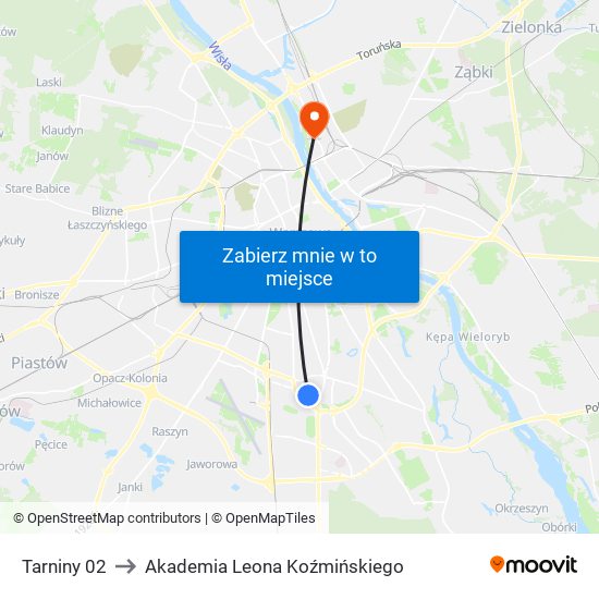 Tarniny 02 to Akademia Leona Koźmińskiego map