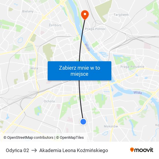 Odyńca to Akademia Leona Koźmińskiego map