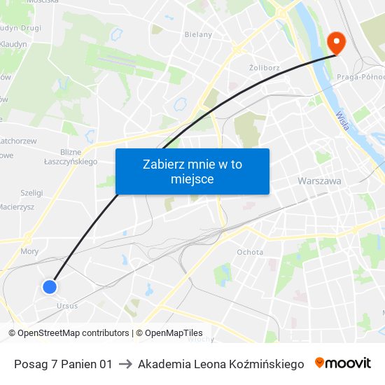 Posag 7 Panien to Akademia Leona Koźmińskiego map