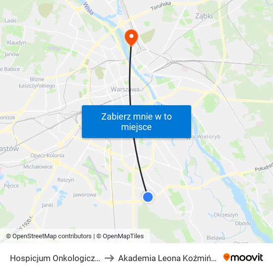 Hospicjum Onkologiczne 01 to Akademia Leona Koźmińskiego map