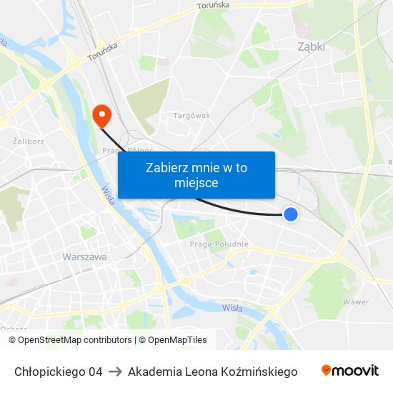 Chłopickiego 04 to Akademia Leona Koźmińskiego map