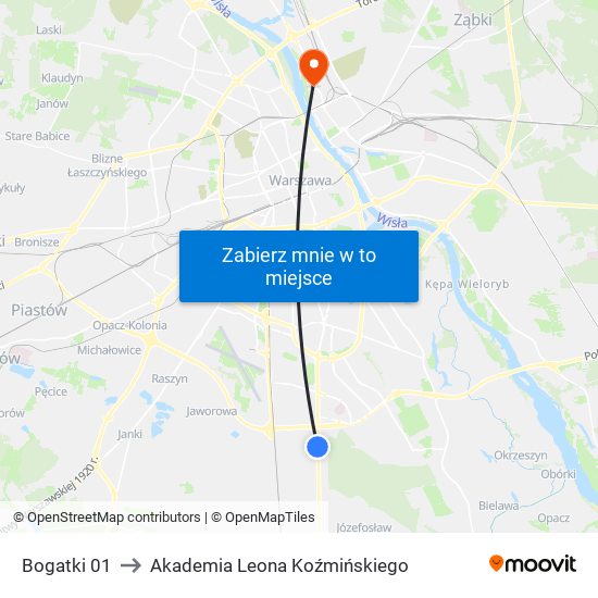 Bogatki 01 to Akademia Leona Koźmińskiego map