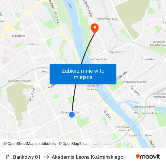 Pl. Bankowy 01 to Akademia Leona Koźmińskiego map