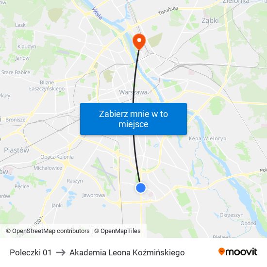 Poleczki to Akademia Leona Koźmińskiego map