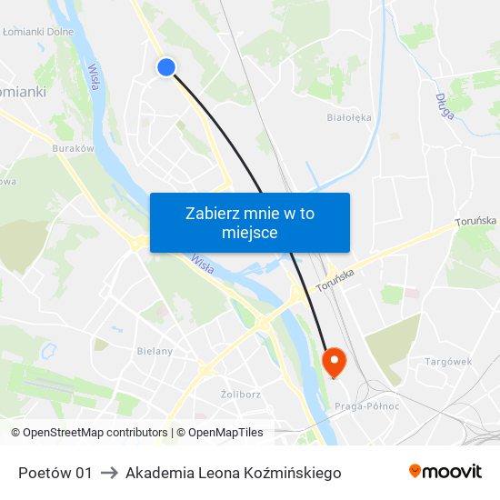 Poetów 01 to Akademia Leona Koźmińskiego map