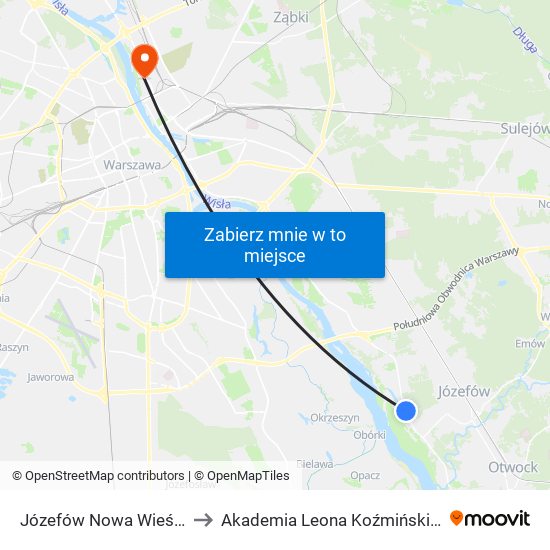 Józefów Nowa Wieś to Akademia Leona Koźmińskiego map