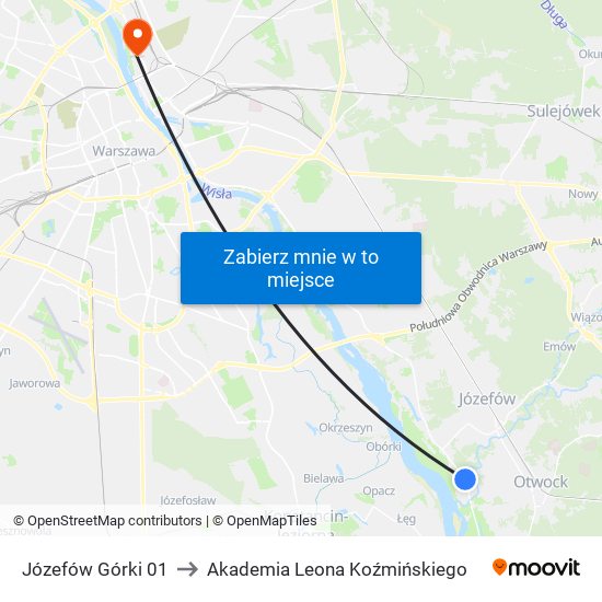 Józefów Górki 01 to Akademia Leona Koźmińskiego map