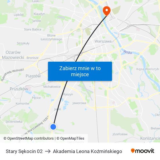 Stary Sękocin 02 to Akademia Leona Koźmińskiego map