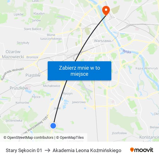 Stary Sękocin 01 to Akademia Leona Koźmińskiego map