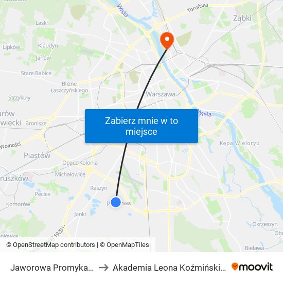 Jaworowa Promyka 02 to Akademia Leona Koźmińskiego map