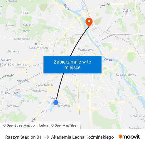 Raszyn Stadion 01 to Akademia Leona Koźmińskiego map