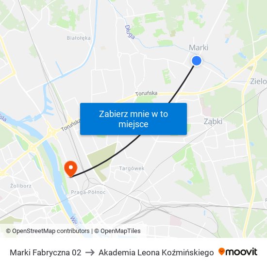 Marki Fabryczna to Akademia Leona Koźmińskiego map