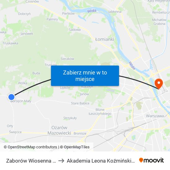 Zaborów Wiosenna to Akademia Leona Koźmińskiego map