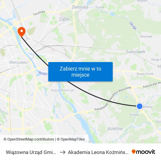 Wiązowna Urząd Gminy to Akademia Leona Koźmińskiego map