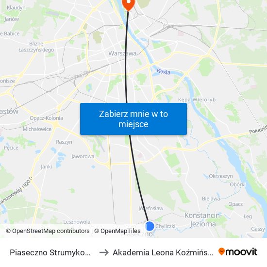 Piaseczno Strumykowa 01 to Akademia Leona Koźmińskiego map