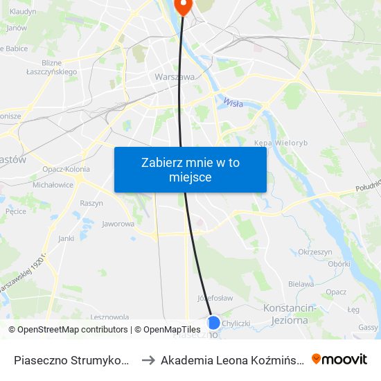 Piaseczno Strumykowa 02 to Akademia Leona Koźmińskiego map