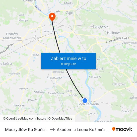 Moczydłów Ku Słońcu 01 to Akademia Leona Koźmińskiego map