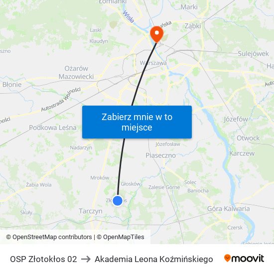 OSP Złotokłos 02 to Akademia Leona Koźmińskiego map