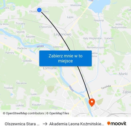 Olszewnica Stara to Akademia Leona Koźmińskiego map