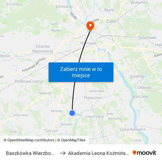 Baszkówka Wierzbowa 02 to Akademia Leona Koźmińskiego map