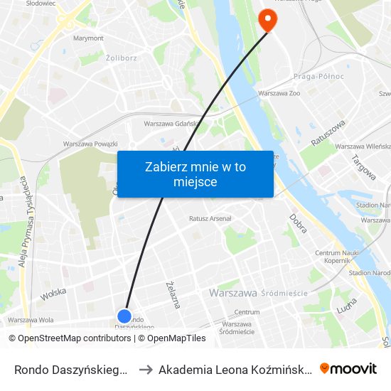 Rondo Daszyńskiego to Akademia Leona Koźmińskiego map