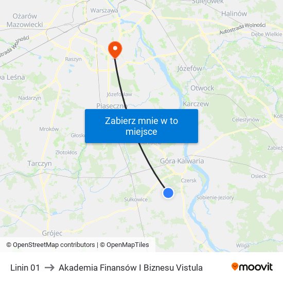 Linin 01 to Akademia Finansów I Biznesu Vistula map