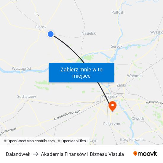 Dalanówek to Akademia Finansów I Biznesu Vistula map