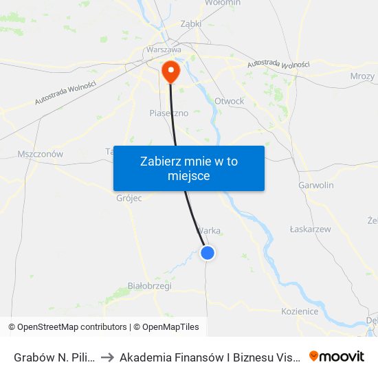 Grabów N. Pilicą to Akademia Finansów I Biznesu Vistula map