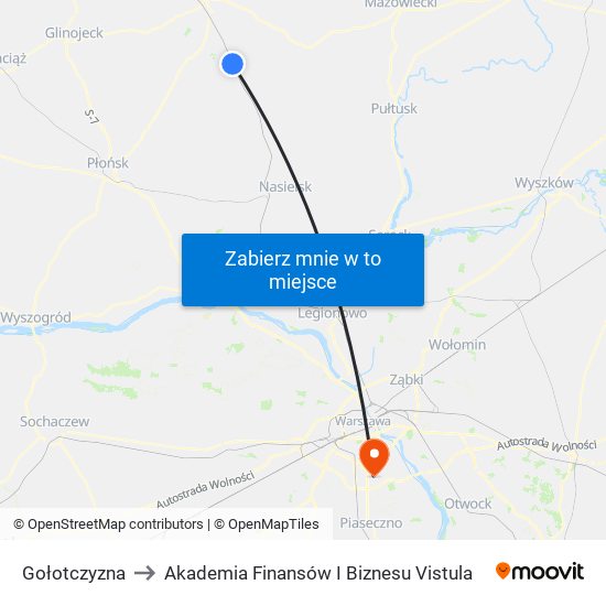 Gołotczyzna to Akademia Finansów I Biznesu Vistula map