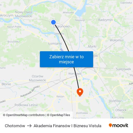 Chotomów to Akademia Finansów I Biznesu Vistula map