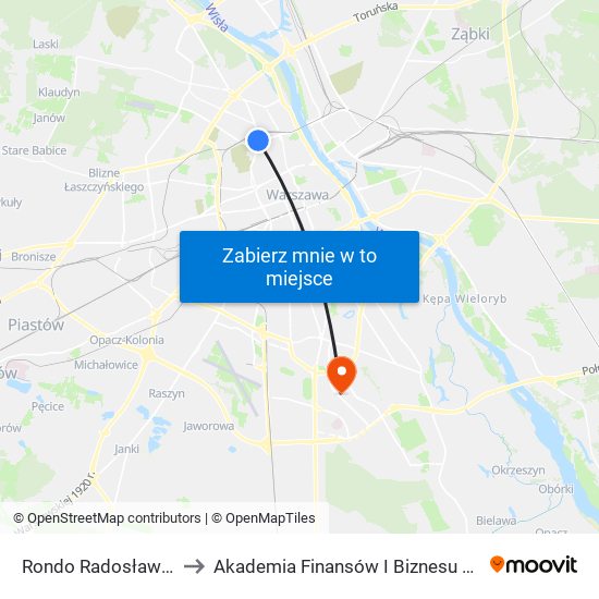 Rondo Radosława 10 to Akademia Finansów I Biznesu Vistula map