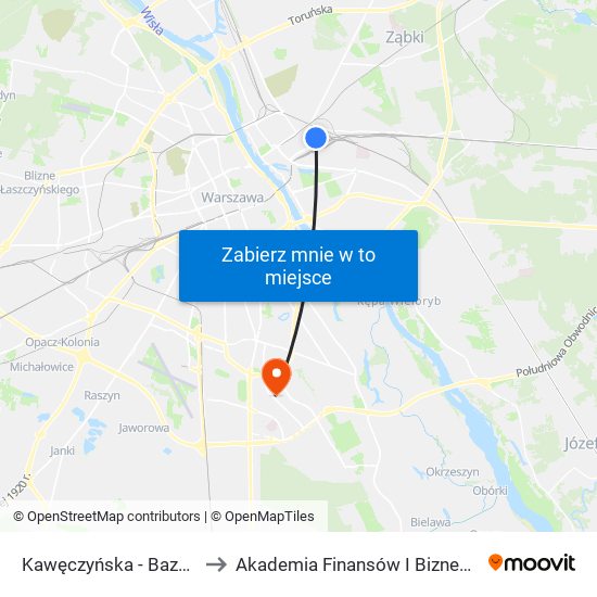 Kawęczyńska - Bazylika 01 to Akademia Finansów I Biznesu Vistula map