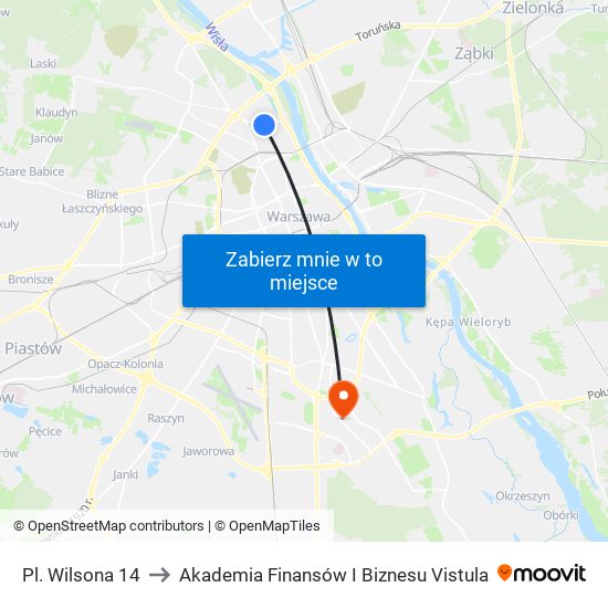 Pl. Wilsona 14 to Akademia Finansów I Biznesu Vistula map