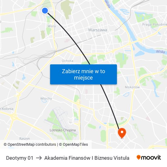 Deotymy 01 to Akademia Finansów I Biznesu Vistula map